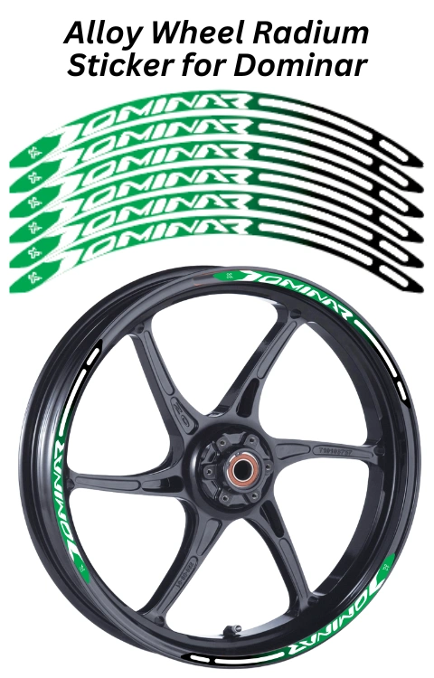 Alloy Wheel Radium Sticker Compatible with Dominar 250/400 | Made In Premium Radium With FPF(Fade Protection Film), Water Proof, Precut Sticker, Pack Of 12